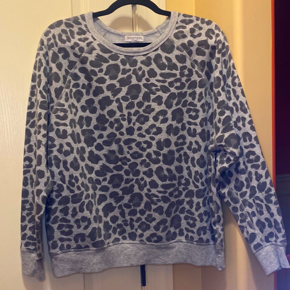 Gray cheetah print sweatshirt